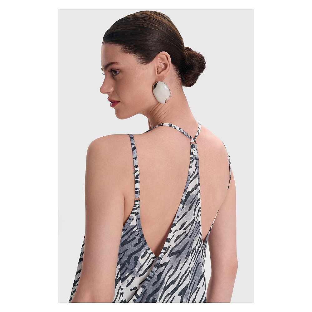 ALE Φόρεμα μακρύ zebra print