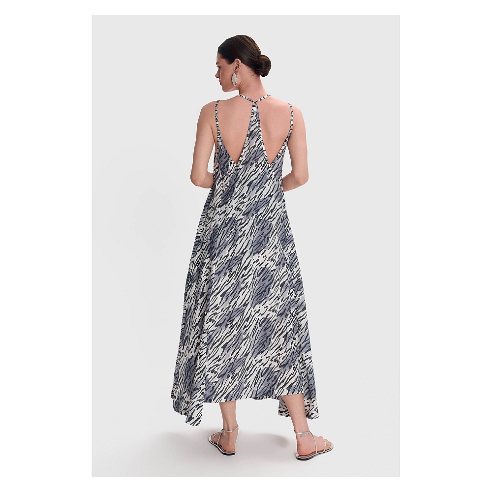 ALE Φόρεμα μακρύ zebra print