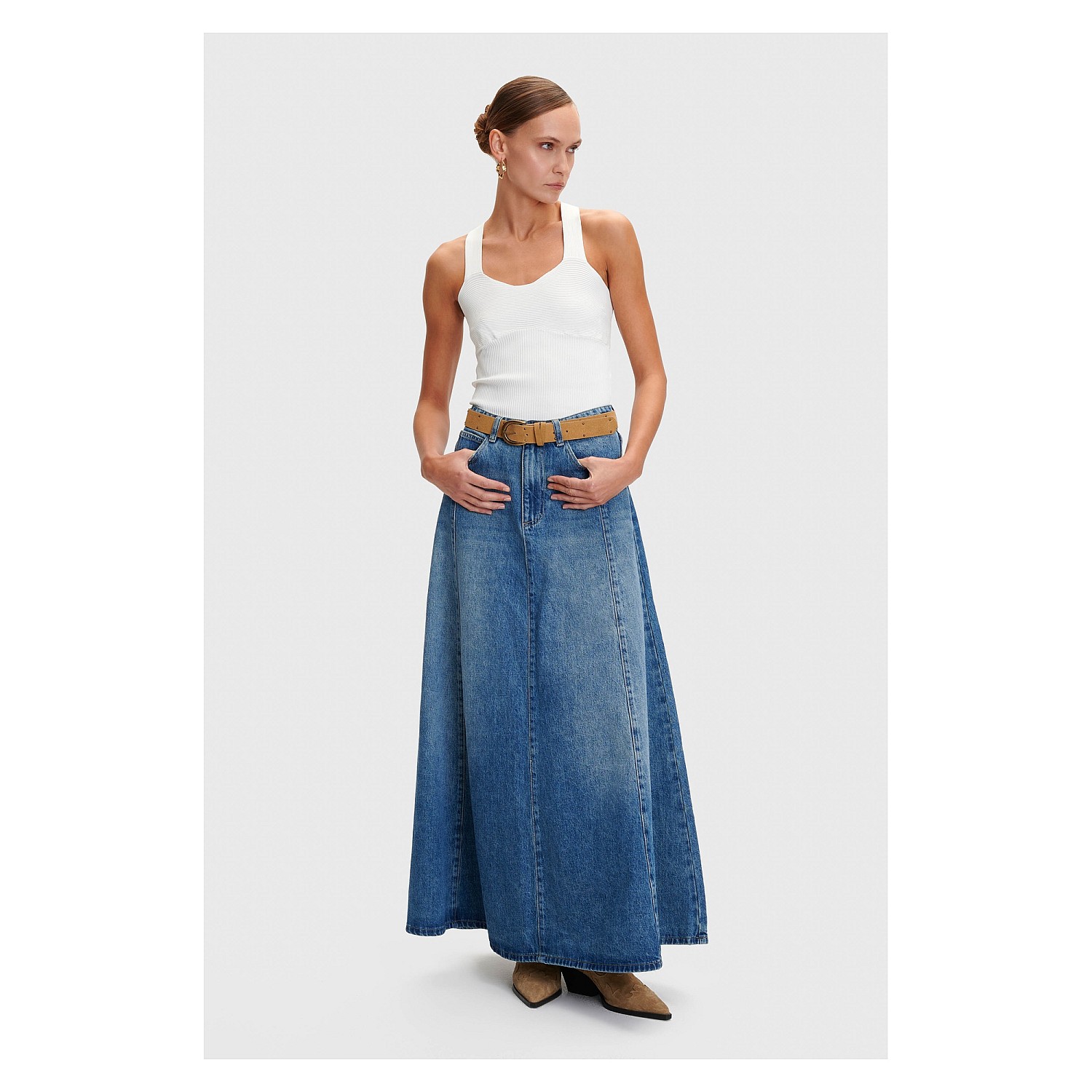 ALE Φούστα μακριά τζιν σε γραμμή Α Jeans