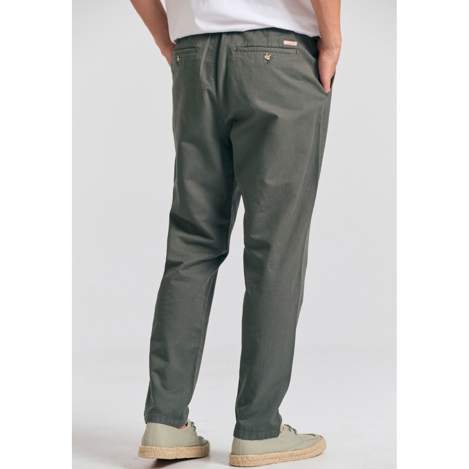 Comfort fit linen blend chino παντελόνι