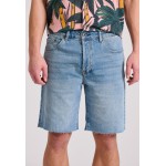 Comfort fit τζιν βερμούδα με raw edges