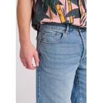 Comfort fit τζιν βερμούδα με raw edges