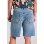 Comfort fit τζιν βερμούδα με raw edges