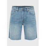 Comfort fit τζιν βερμούδα με raw edges