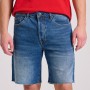 Comfort fit τζιν βερμούδα με raw edges