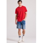 Comfort fit τζιν βερμούδα με raw edges