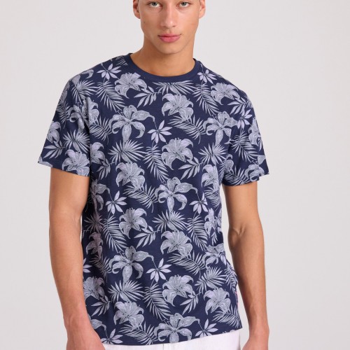 Crew neck t-shirt με all over τύπωμα