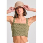 Embroidery cropped top με μοτίβο