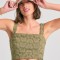 Embroidery cropped top με μοτίβο
