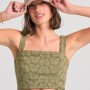 Embroidery cropped top με μοτίβο
