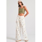 Embroidery cropped top με μοτίβο