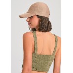 Embroidery cropped top με μοτίβο
