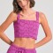 Embroidery cropped top με μοτίβο