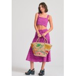Embroidery cropped top με μοτίβο