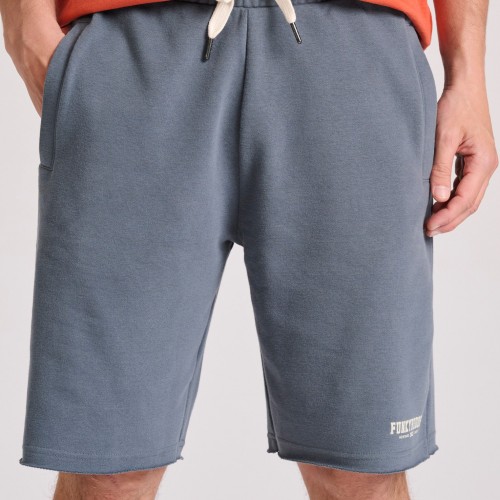 Essential wide leg fit αθλητική βερμούδα με raw cu
