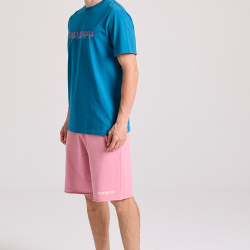 Essential wide leg fit αθλητική βερμούδα με raw cu Essential wide leg fit αθλητική βερμούδα με raw cu
