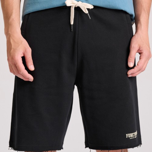 Essential wide leg fit αθλητική βερμούδα με raw cu