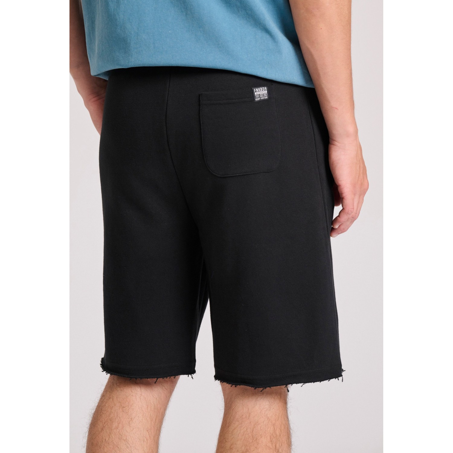 Essential wide leg fit αθλητική βερμούδα με raw cu