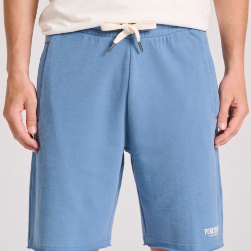 Essential wide leg fit αθλητική βερμούδα με raw cu
