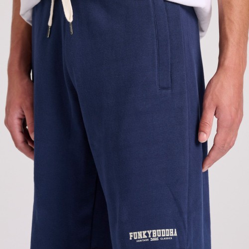 Essential wide leg fit αθλητική βερμούδα με raw cu