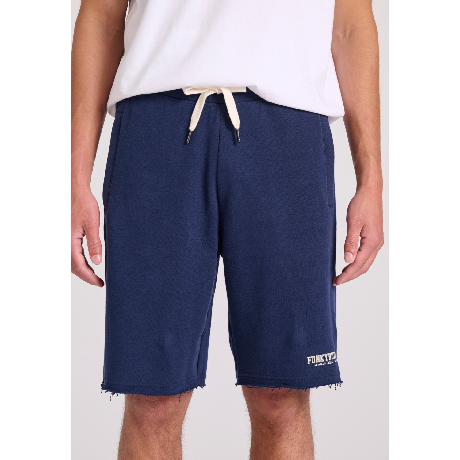 Essential wide leg fit αθλητική βερμούδα με raw cu