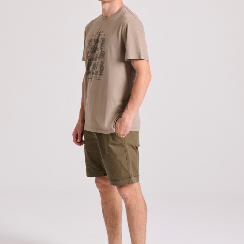 Garment dyed chino βερμούδα με ρεβέρ