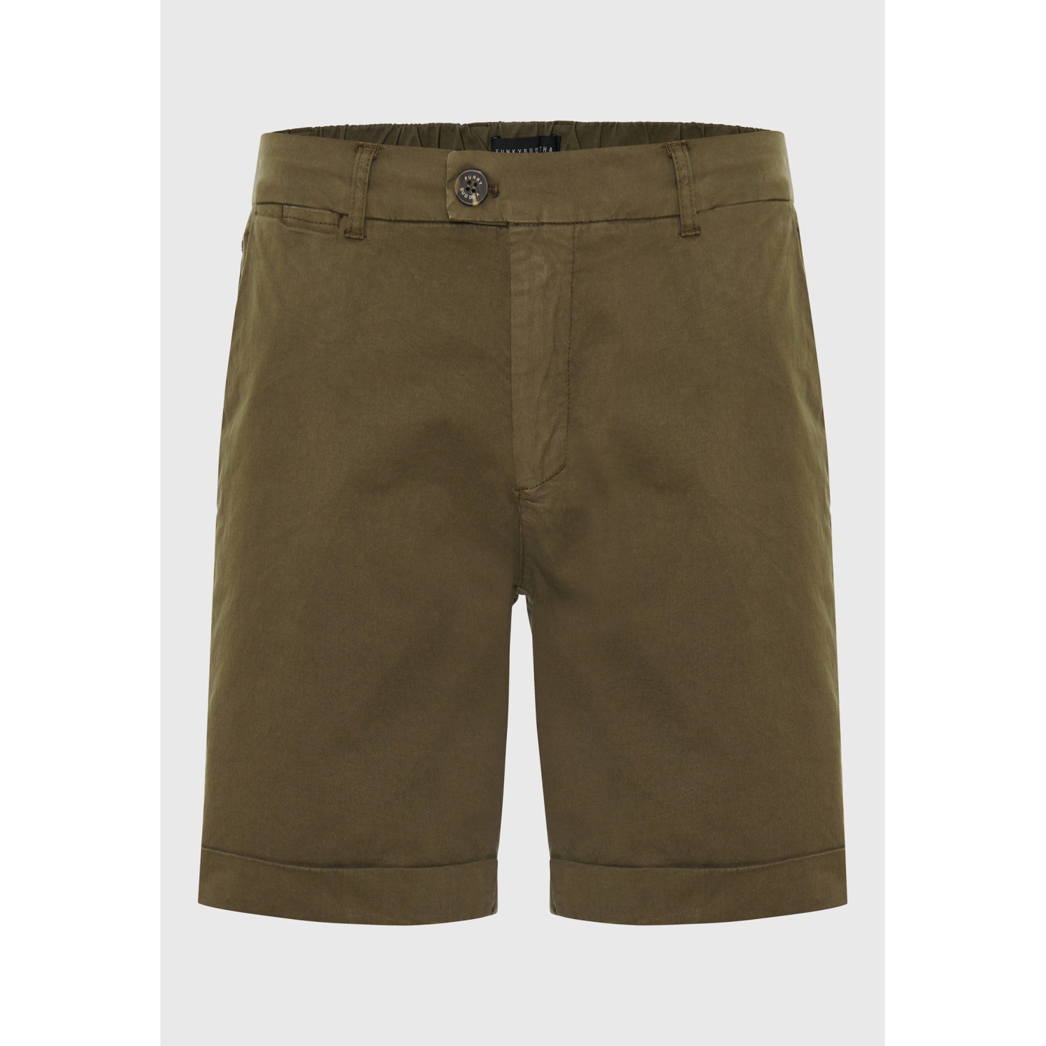 Garment dyed chino βερμούδα με ρεβέρ