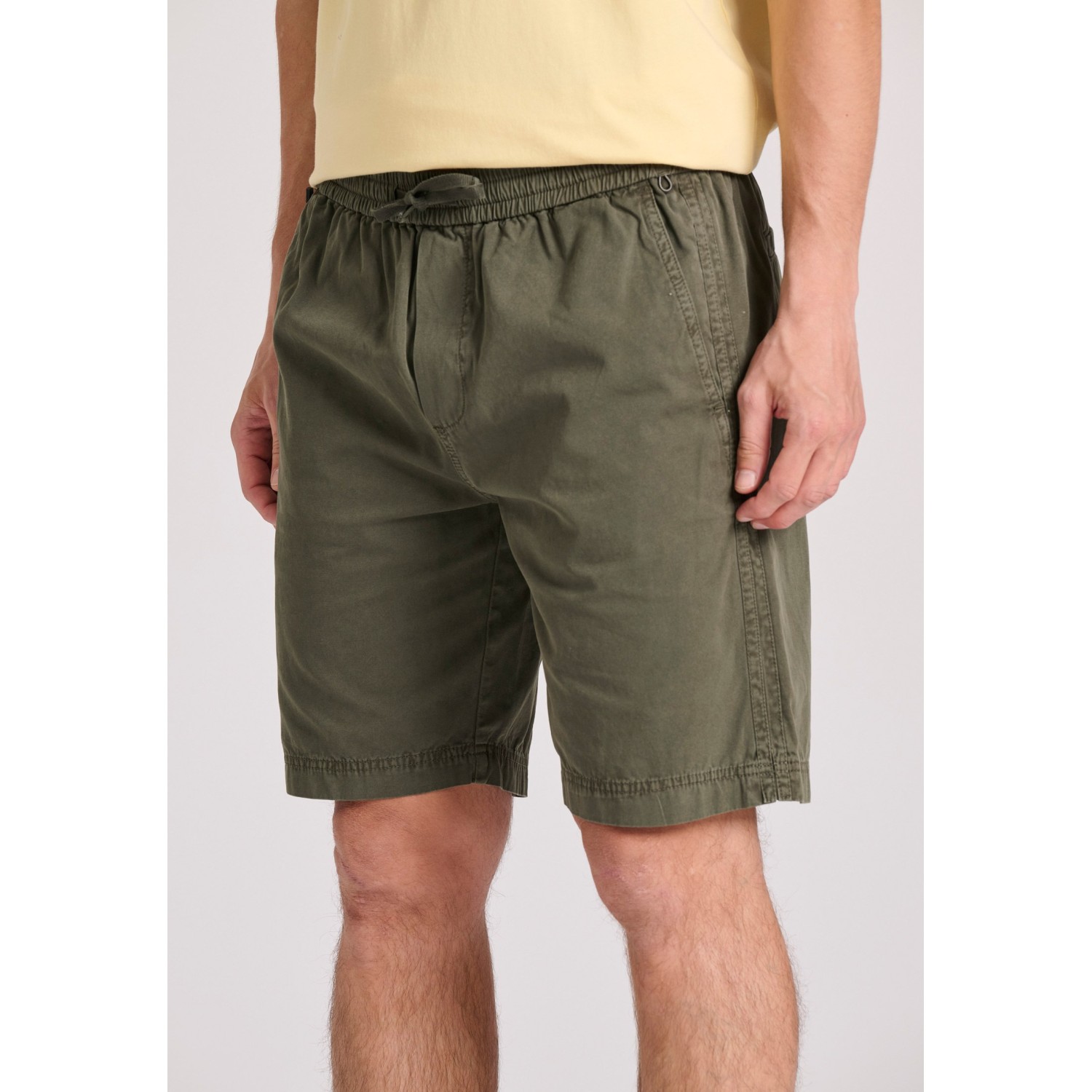 Garment dyed chino βερμούδα σε ζακάρ ύφασμα