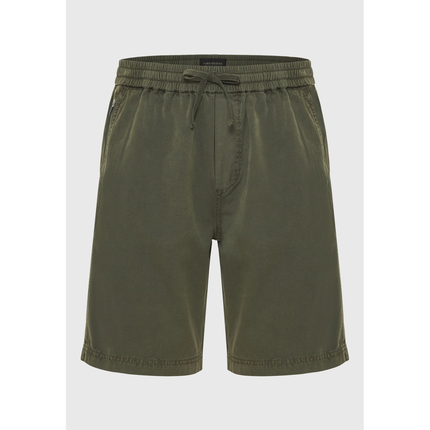 Garment dyed chino βερμούδα σε ζακάρ ύφασμα