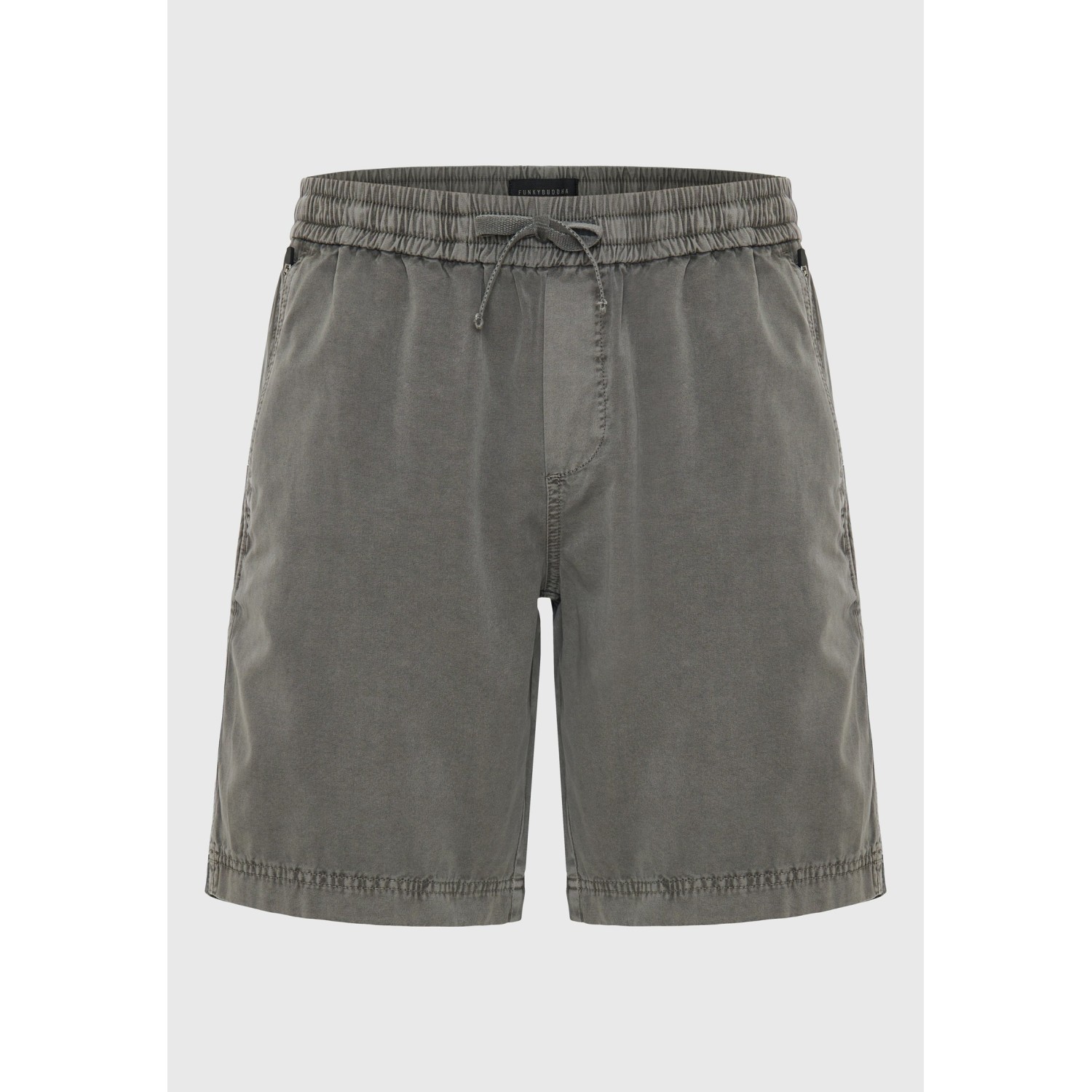 Garment dyed chino βερμούδα σε ζακάρ ύφασμα