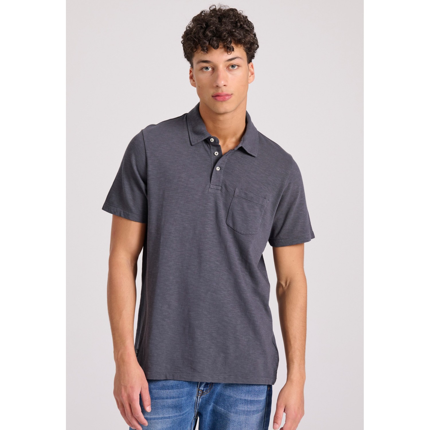 Garment dyed polo μπλούζα από φλάμα