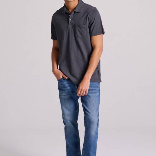 Garment dyed polo μπλούζα από φλάμα