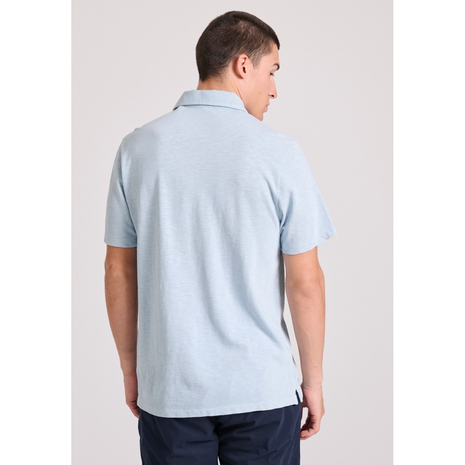 Garment dyed polo μπλούζα από φλάμα