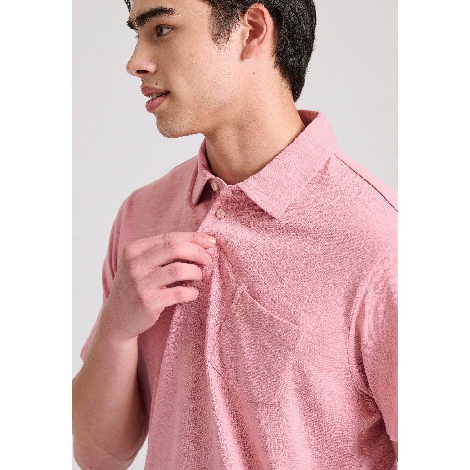 Garment dyed polo μπλούζα από φλάμα
