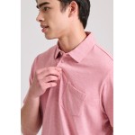 Garment dyed polo μπλούζα από φλάμα