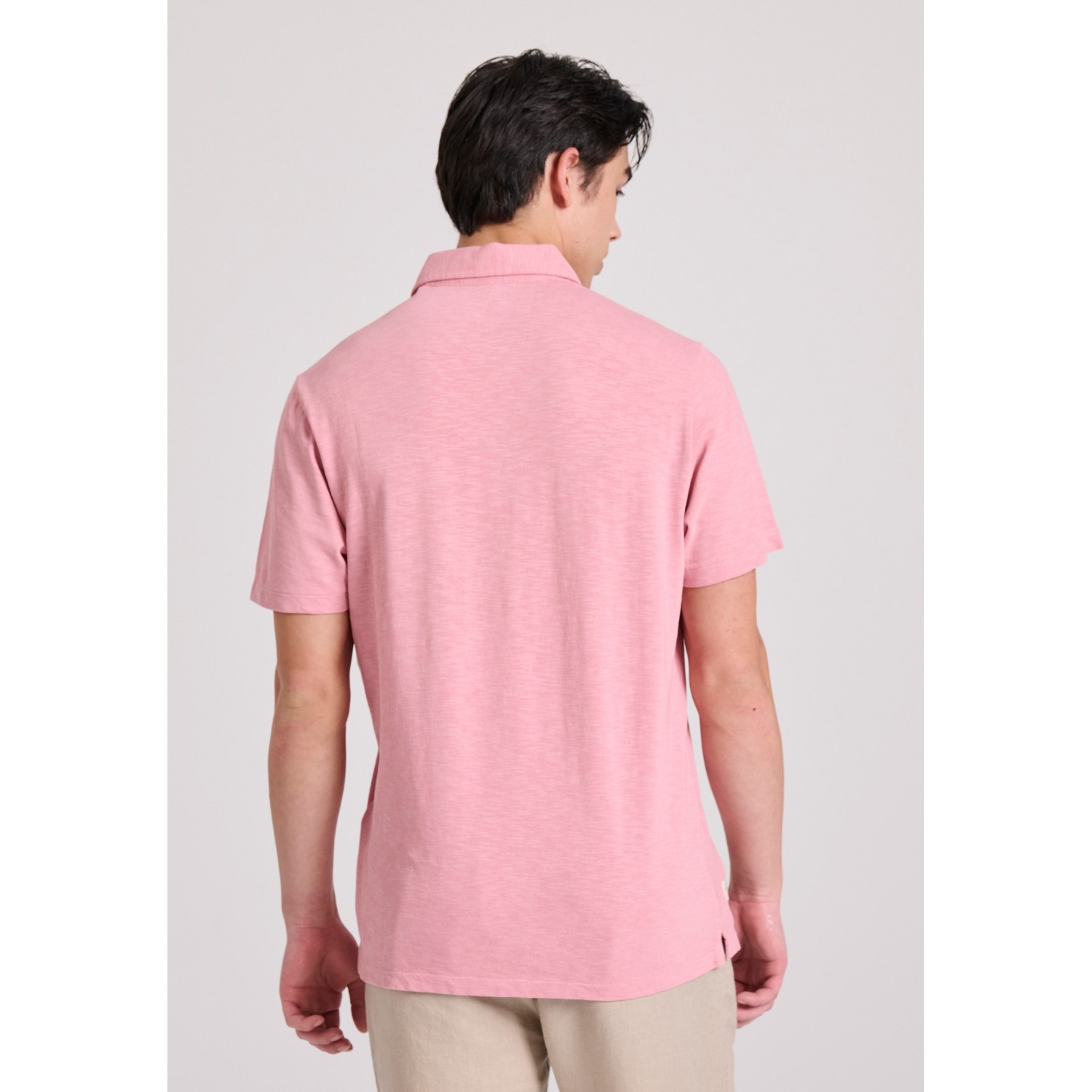 Garment dyed polo μπλούζα από φλάμα