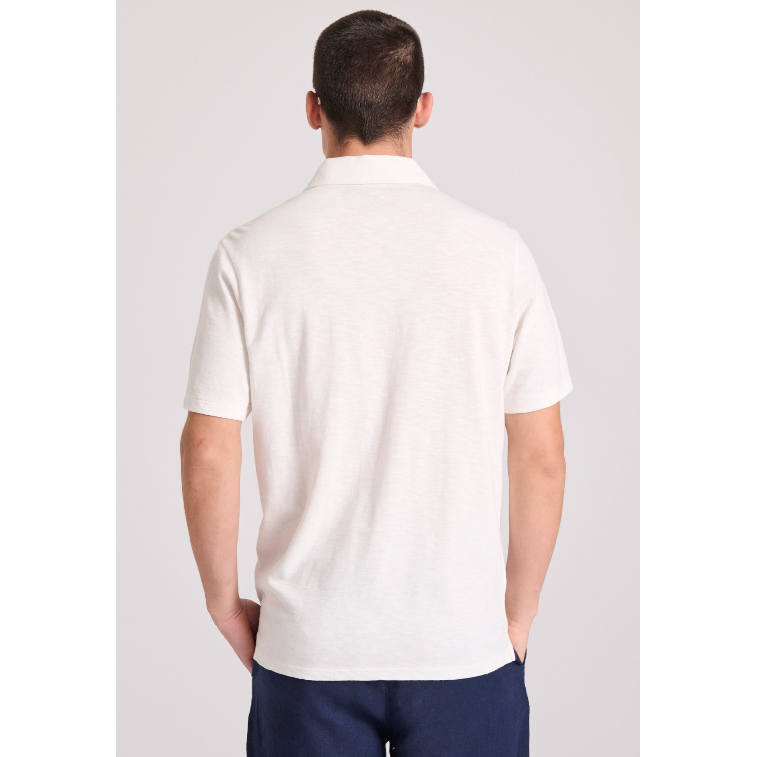 Garment dyed polo μπλούζα από φλάμα
