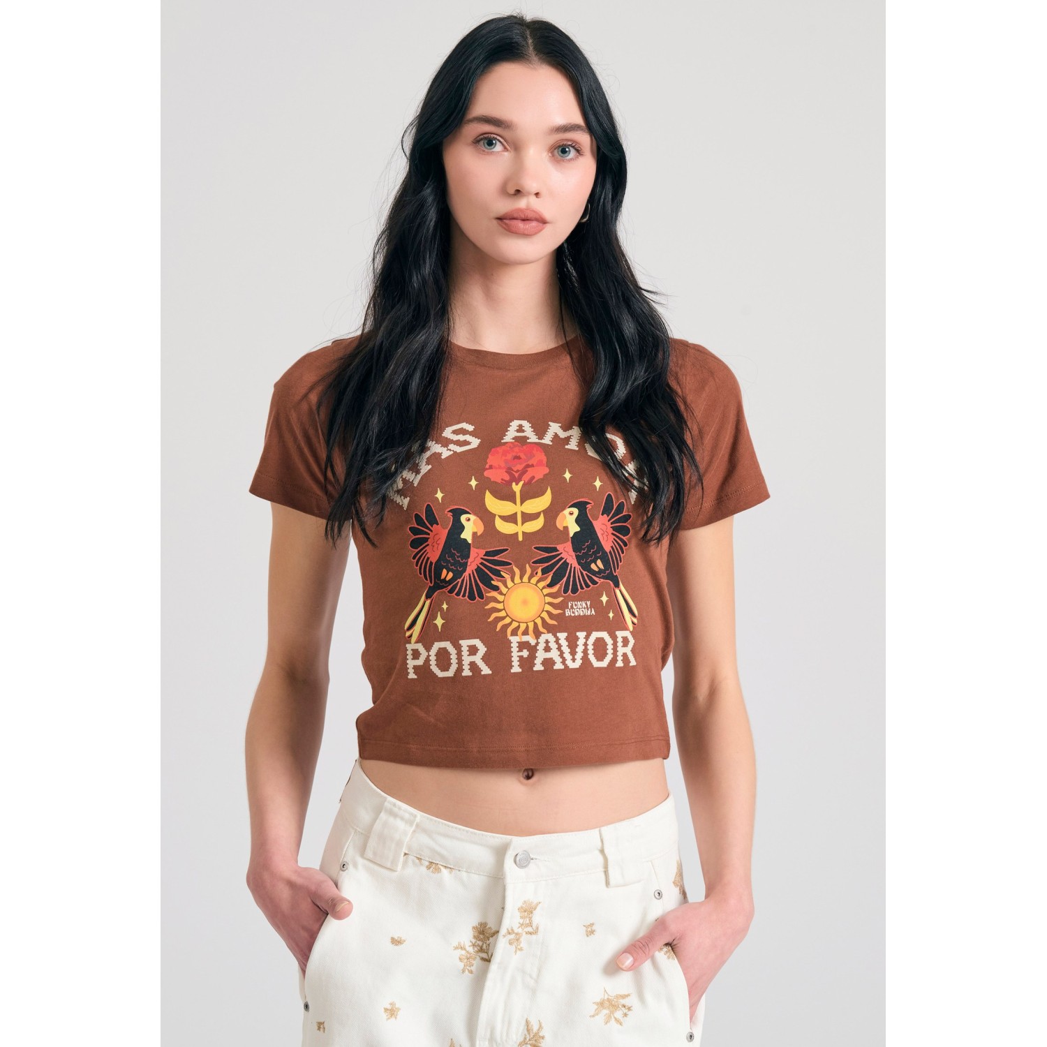 Garment dyed t-shirt με exotic τύπωμα