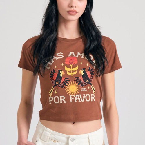 Garment dyed t-shirt με exotic τύπωμα