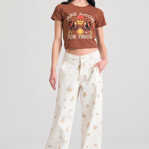 Garment dyed t-shirt με exotic τύπωμα