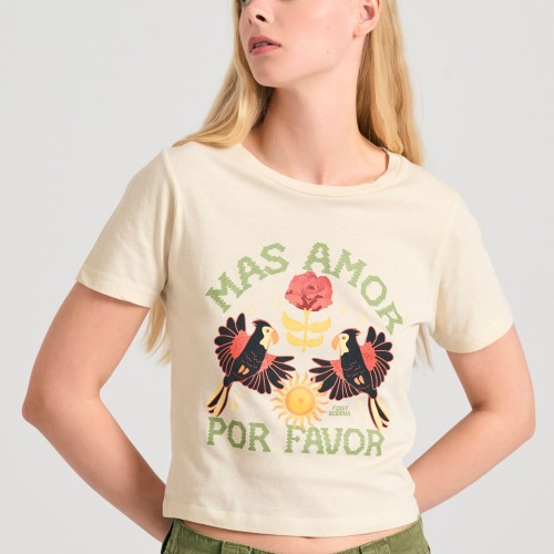 Garment dyed t-shirt με exotic τύπωμα