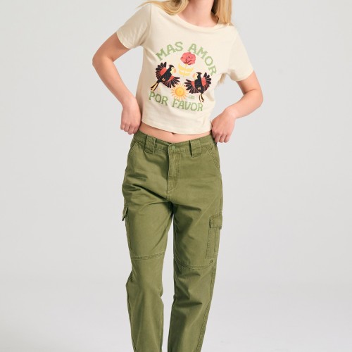 Garment dyed t-shirt με exotic τύπωμα