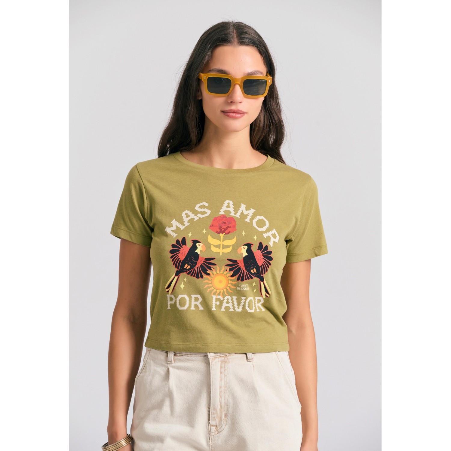 Garment dyed t-shirt με exotic τύπωμα