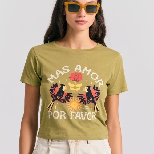 Garment dyed t-shirt με exotic τύπωμα