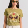 Garment dyed t-shirt με exotic τύπωμα