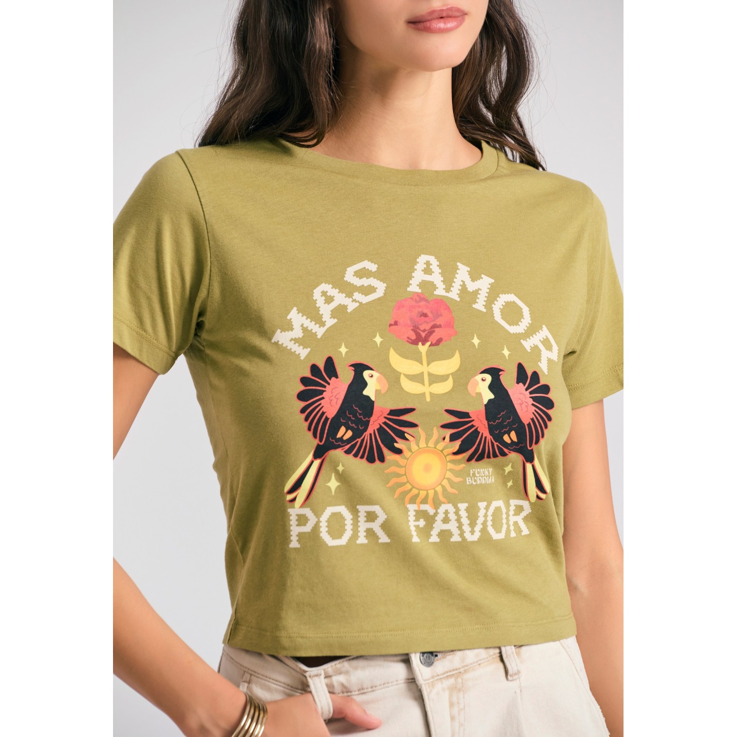 Garment dyed t-shirt με exotic τύπωμα
