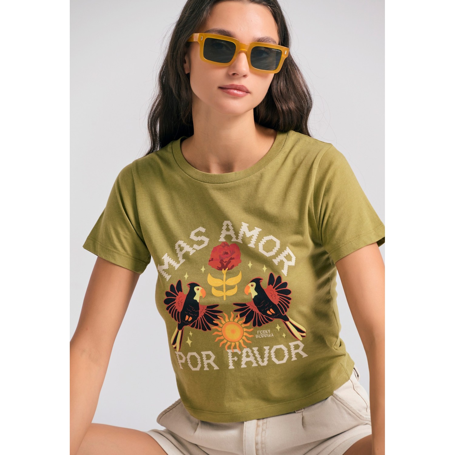 Garment dyed t-shirt με exotic τύπωμα