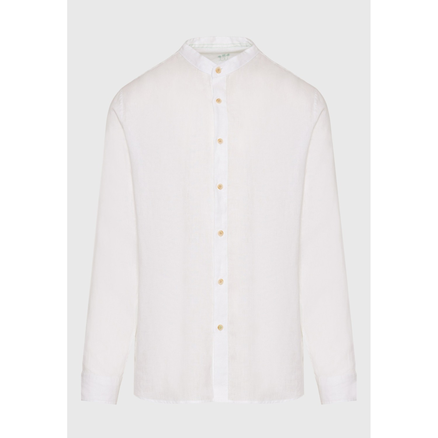 Garment dyed λινό πουκάμισο με λαιμό mao Garment dyed λινό πουκάμισο με λαιμό mao