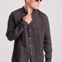 Garment dyed λινό πουκάμισο με λαιμό mao