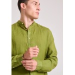 Garment dyed λινό πουκάμισο με λαιμό mao